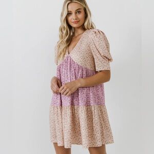 Free The Roses Boutique Floral Knit Mini Dress Sz M NWT